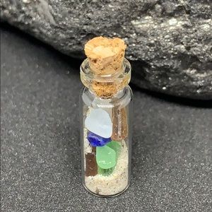 Sea glass and sand jar #716